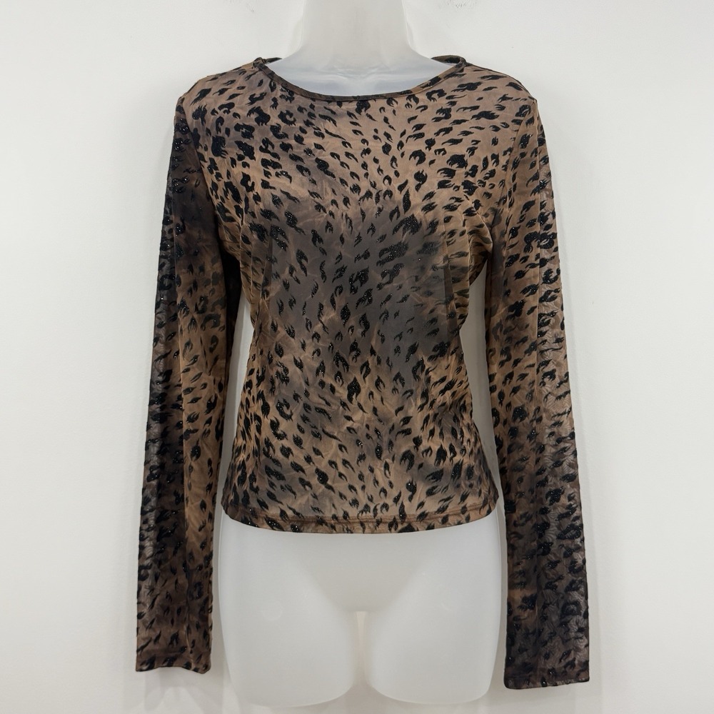 VTG 90s Y2K Eye Candy Top L Sheer Mesh Rave Whimsigoth Grunge Indie Sleaze